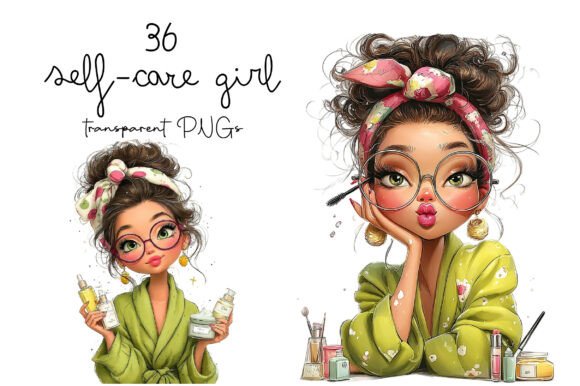Download Quirky Self-Care Fashion Girl Clipart - Care Collection