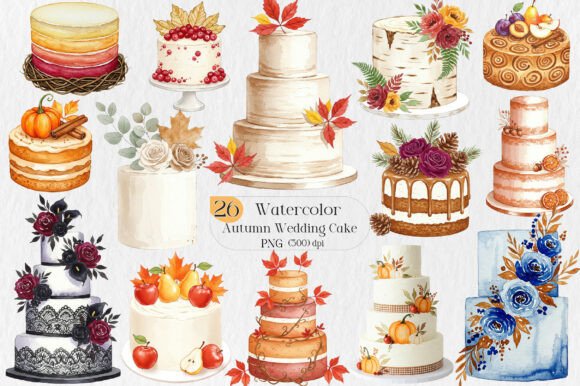 Download Autumn Wedding Cake PNG Clipart - Wedding Collection