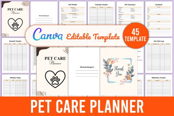 Download Editable Pet Care Planner Canva Template - Care Collection