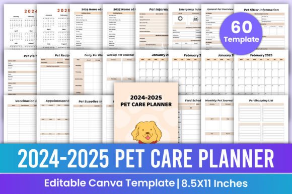 Download 2024-2025 Pet Care Planner Canva Kdp - Care Collection