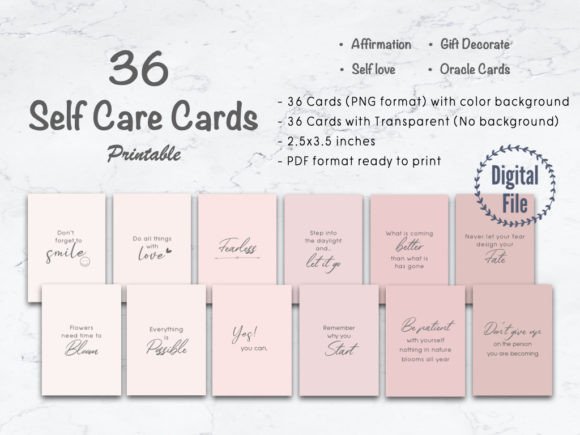 Download Self Care Affirmation Printable Cards - Premium Resources