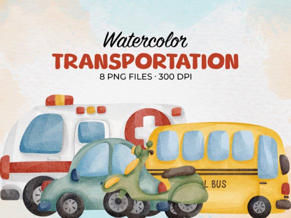 Download Watercolor Transportation Clip Art - Transportation Collection