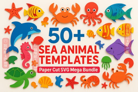 Download 50+ Sea Animal Templates SVG Bundle - Animal Collection