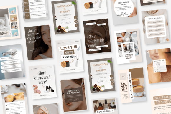 Download Skincare Canva Social Media Bundle - Care Collection