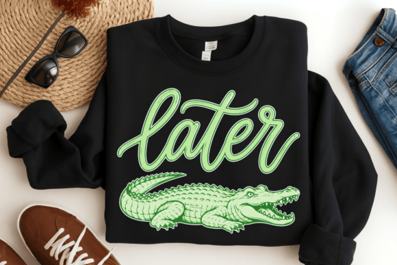 Download Later Gator PNG, Trendy Animal Quote Tee - Animal Collection