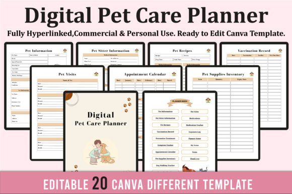Download Digital Pet Care Planner for Ipad Canva - Care Collection