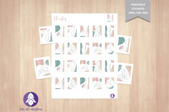 Download Printable Nude Line Art Stickers - Premium Bundle